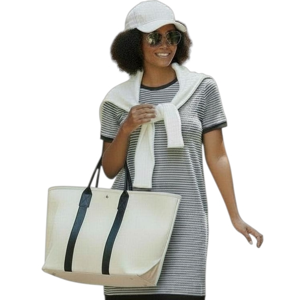 Chico's Zenergy Striped Short Sleeve Dress